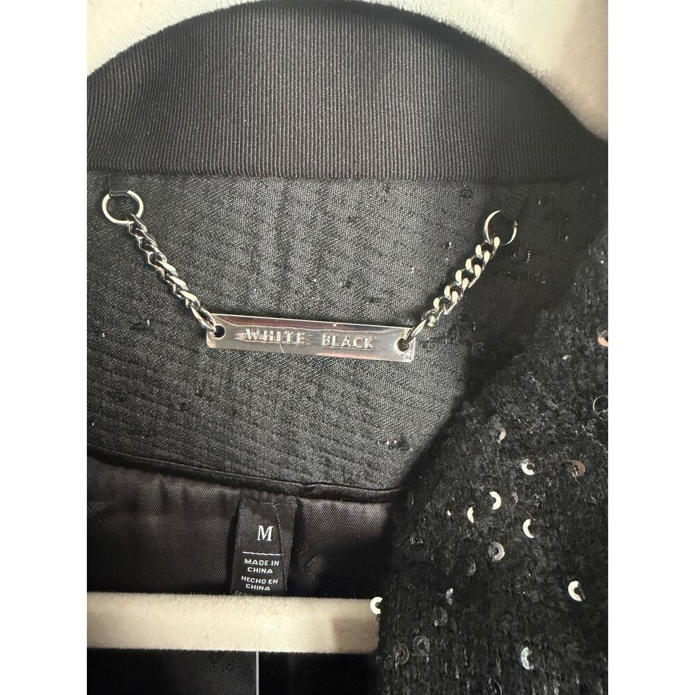 White House Black Market Ombre Sequin Coat Black NWT Medium Jacket Size M - Picture 10 of 15